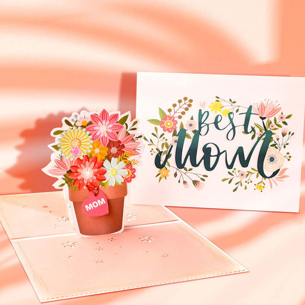 Mother's Day Card Flowerpot 3D Pop Up Greeting Card for Her