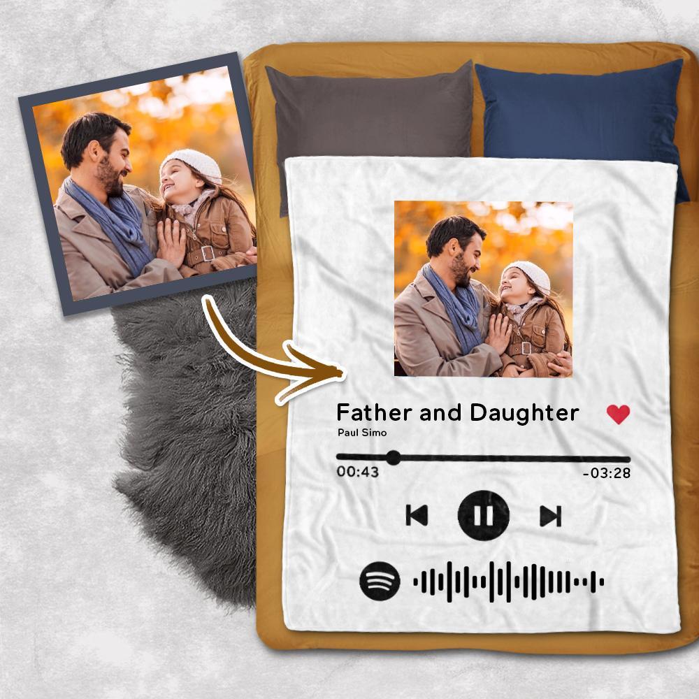 Scannable Custom Spotify Blanket Gifts For Dad