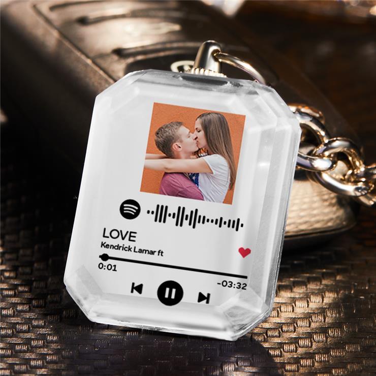 Custom Spotify Code Crystal Keychain | Personalized Photo Keychain