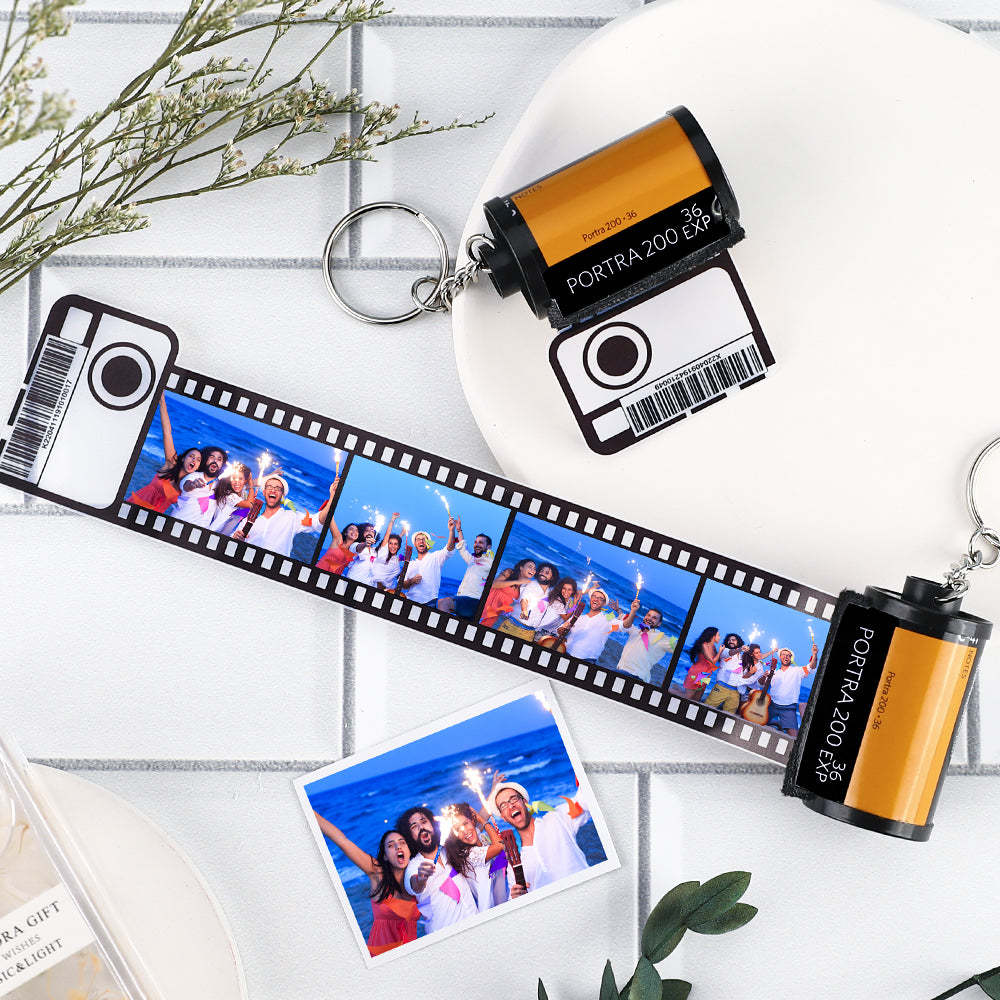 Beach Party Gifts Custom Camera Roll Keychain Personalized Multiphoto Keychain Degradable Material Keychain