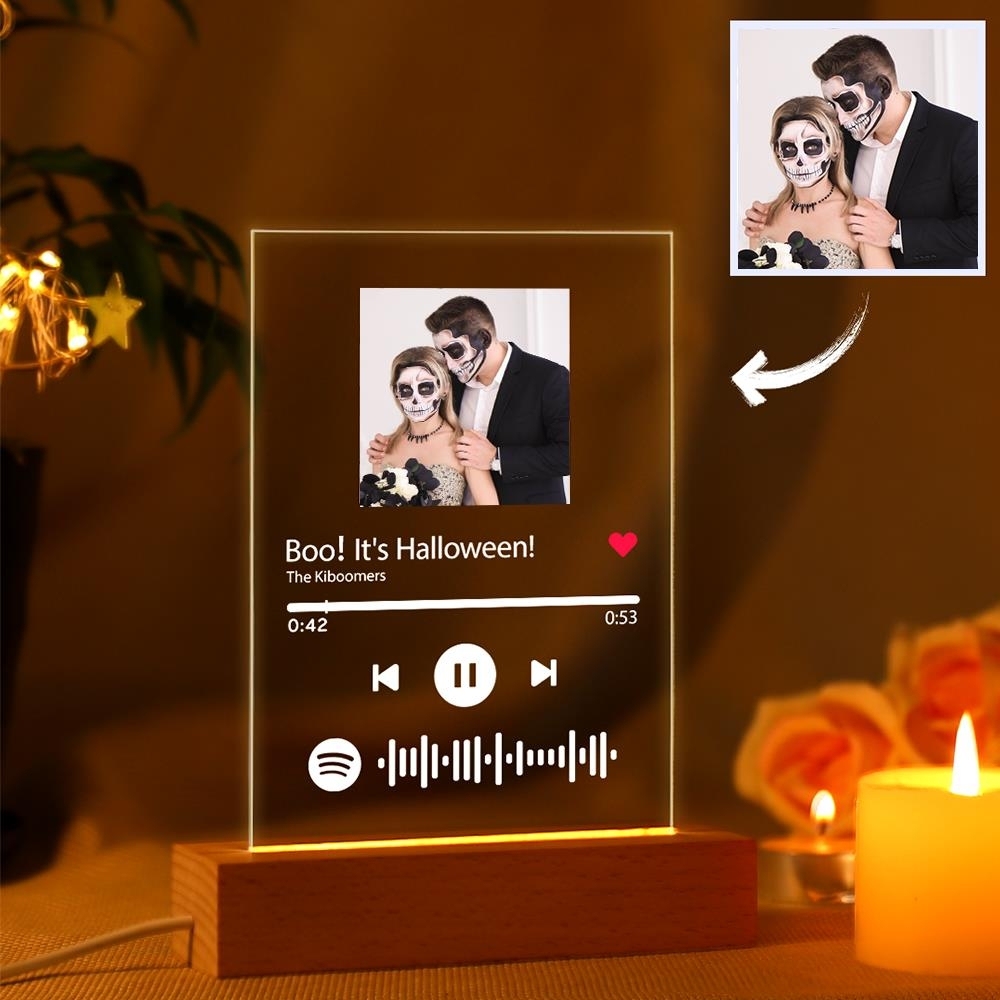Halloween Gift Custom Spotify Code Acrylic Nightlight/Plaque/Keychain