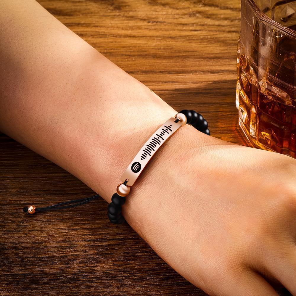 Custom Music Spotify Code Men HandMade Bracelet Personalized Song Code Jewelry