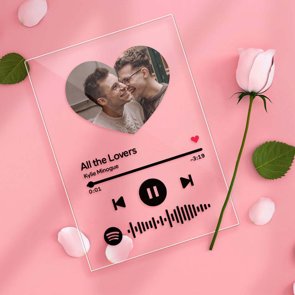 Custom Spotify Glass Night Light/Plaque/keychain Gifts For LGBT	 Custom Rainbow Gifts