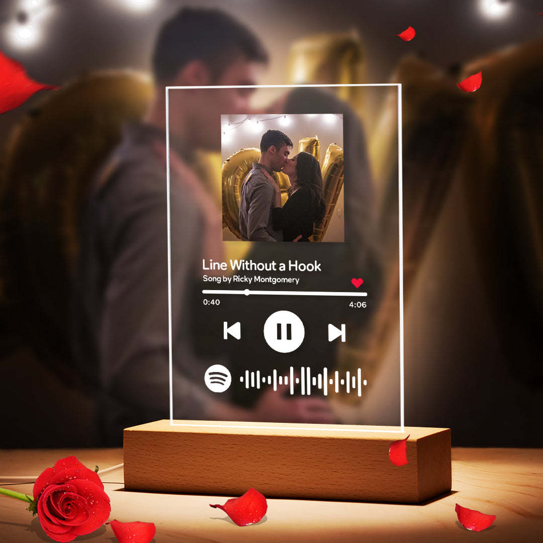 Custom Spotify Glass - Scannable Spotify Music Code Acrylic Nightlight/Keychain/Plaque