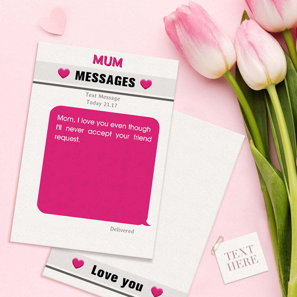 Custom Mother's Day Cards Personalized Funny Mum Messages Card Gifts For Mom