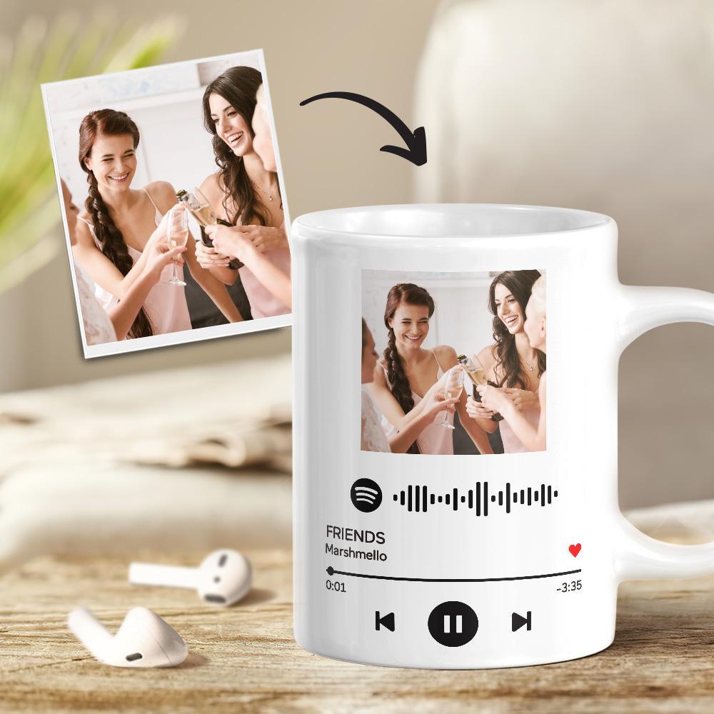 Custom Spotify Code Album Cover BFF Photo Mug Bestie Gift