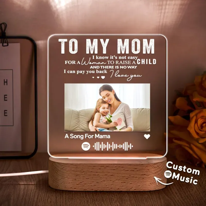 TO MY DAD - Custom Spotify  Plaque Photo Music Night Light 7 Color Lamp Gift for Dad