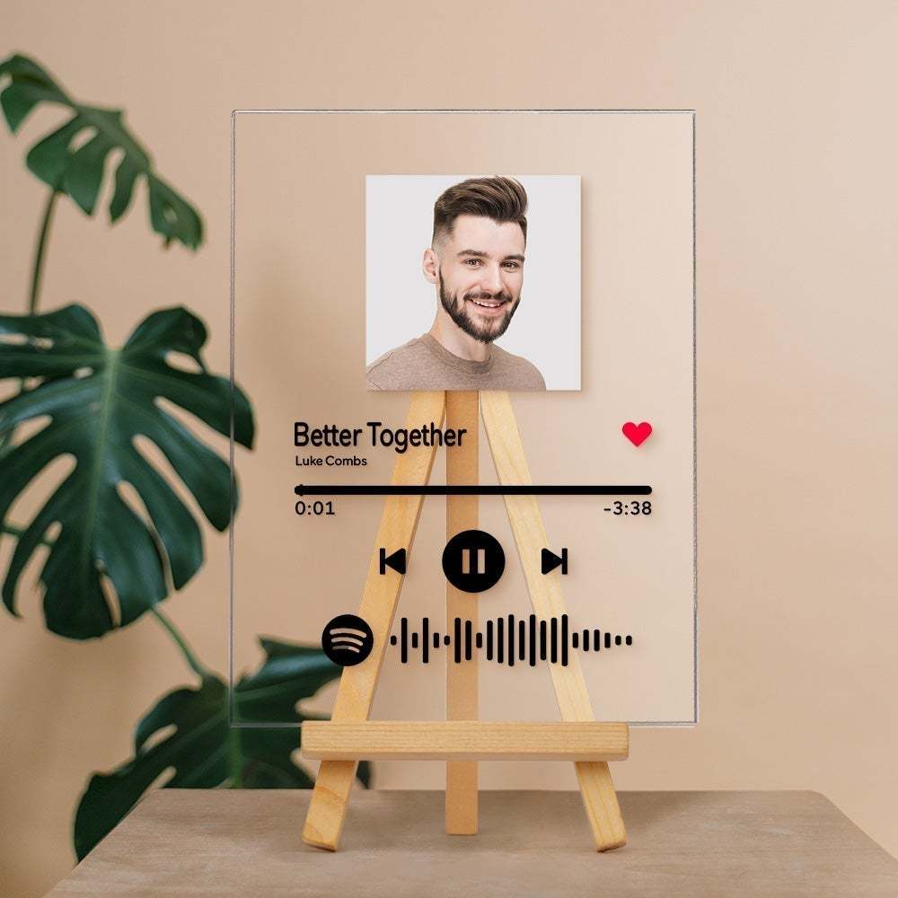 Custom Spotify Code Music Acrylic Glass Plaque 4 in 1 Gifts For Yourself