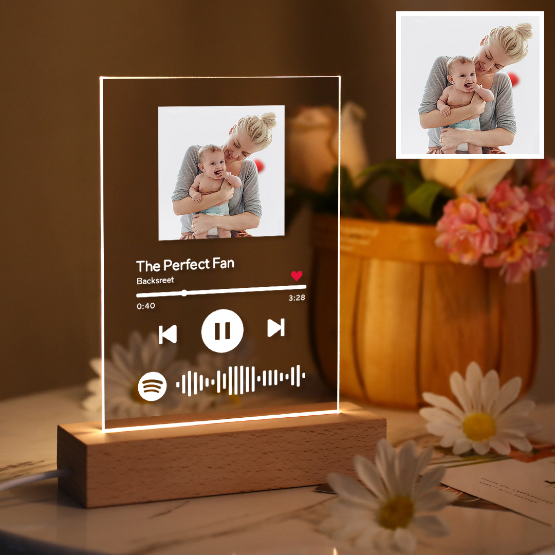 Mother's Day Gifts Custom Spotify Glass Code Keychain/Plaque/Night Light