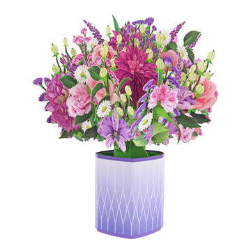 Purple Extravagance Bouquet Pop up Card for Mother's Day