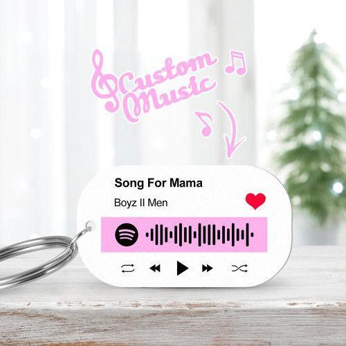 Custom Engraved Music Song Spotify Code Keyring Gifts Multiple Colour-Purple
