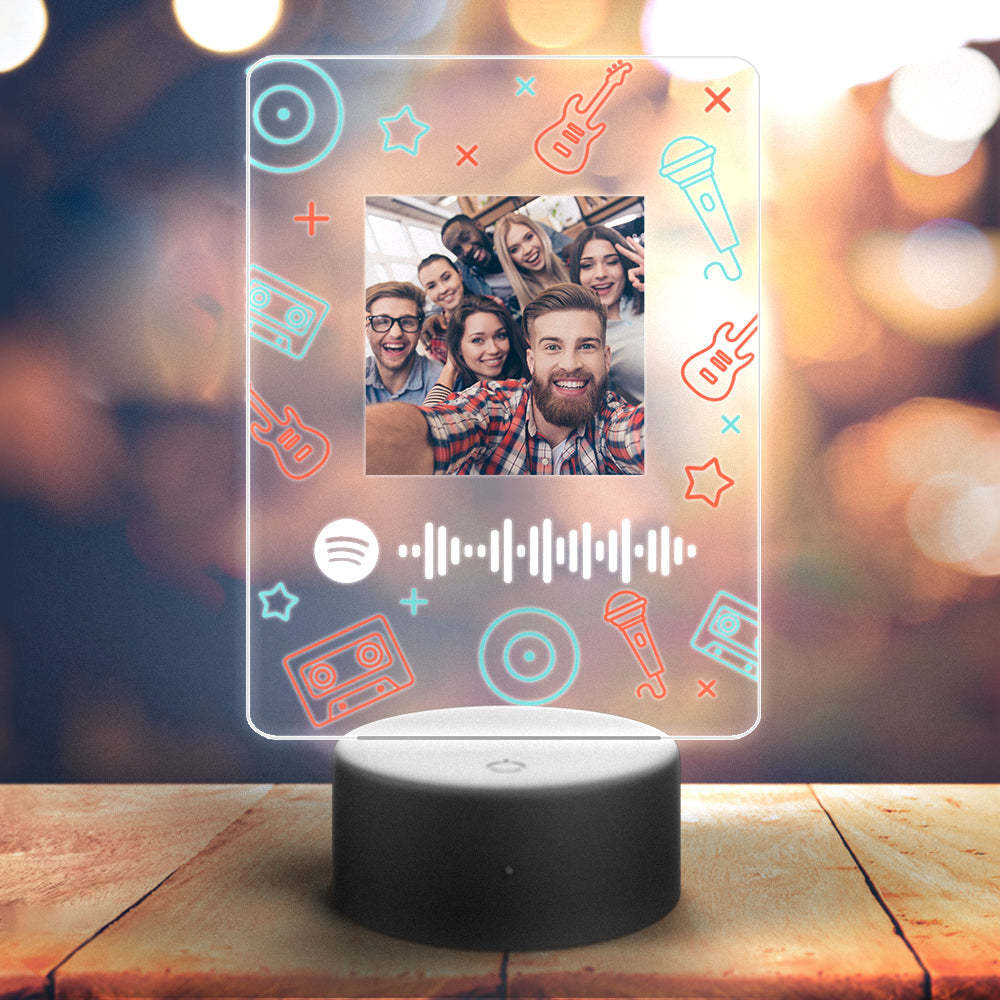 Custom Spotify Night Light with 7 Colors Personalized Night Light Mic-Gift For Friends