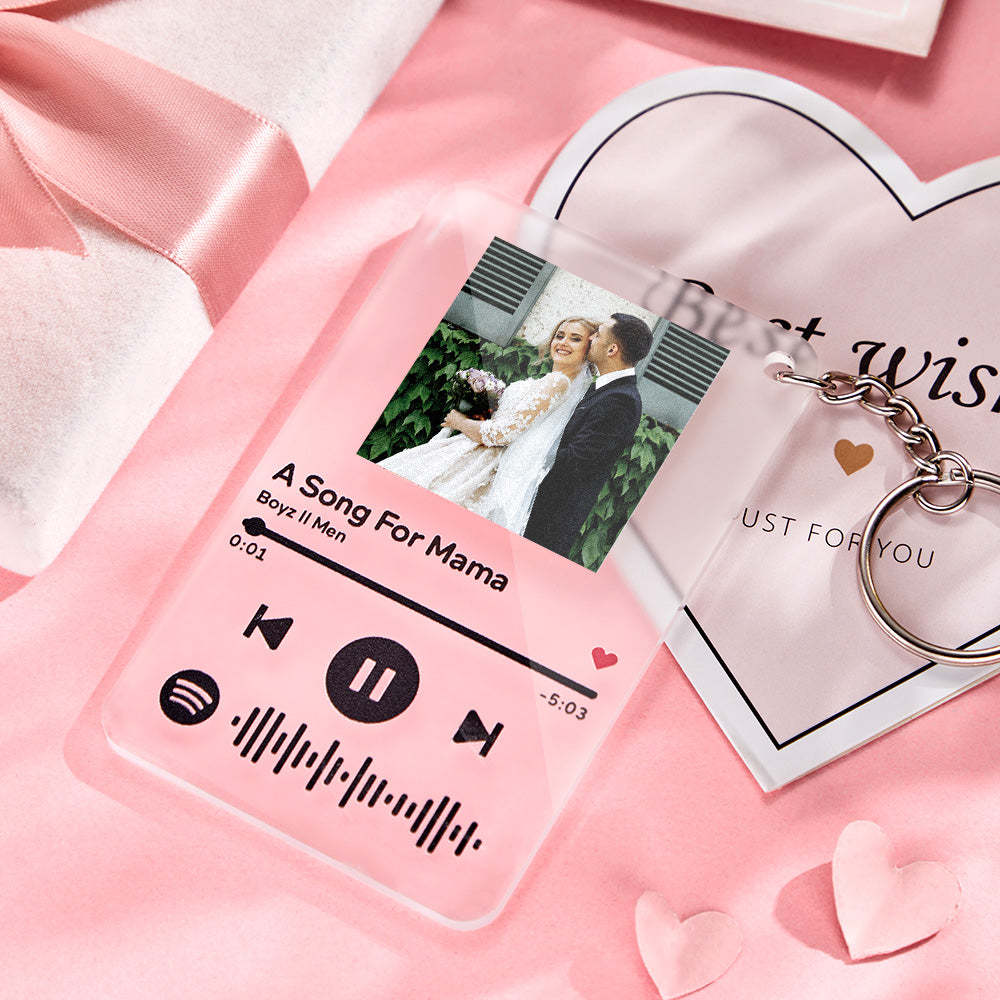 Custom Spotify Glass Music Code keychain Wedding Gifts