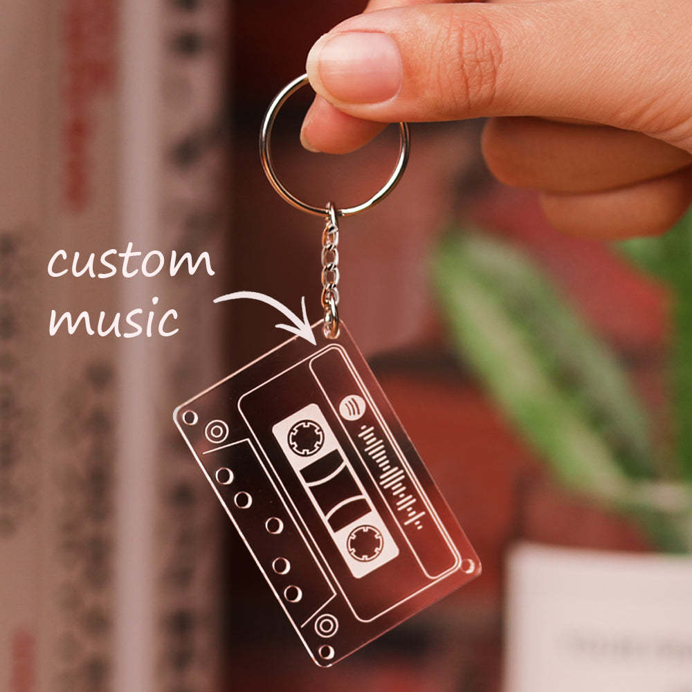 Custom Spotify Code Music Song Acrylic Keychain Scannable Gifts