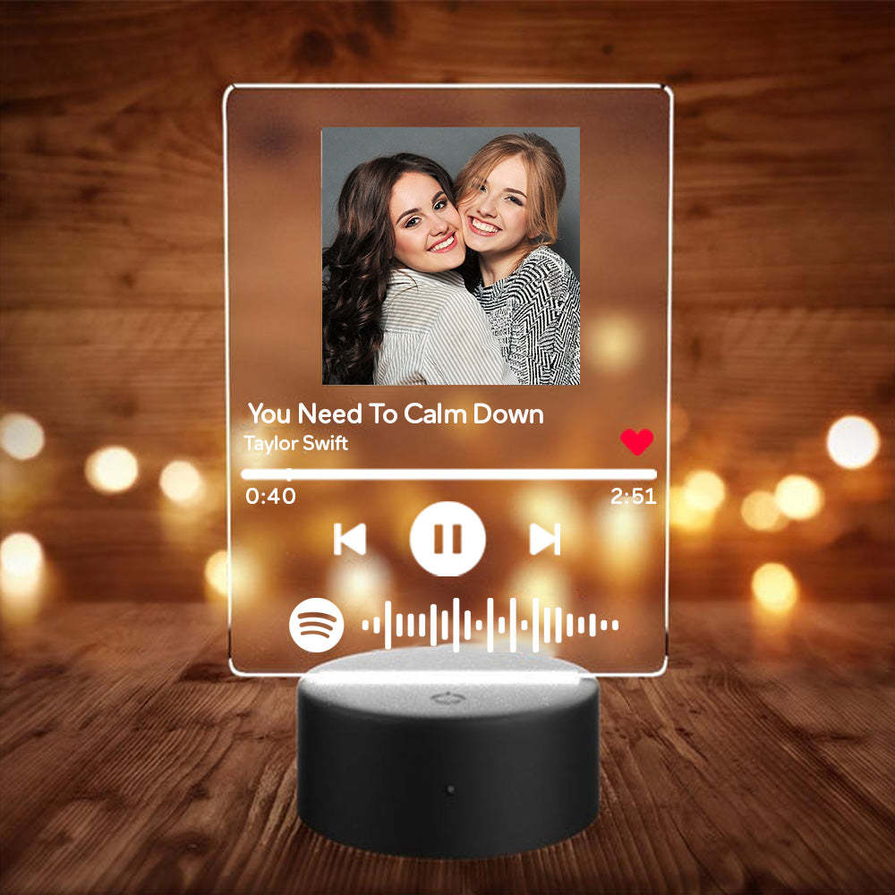 Gift For LGBT- Custom Spotify Code Music Night Light with 7 Colors Personalized Night Light	 Custom Rainbow Gifts