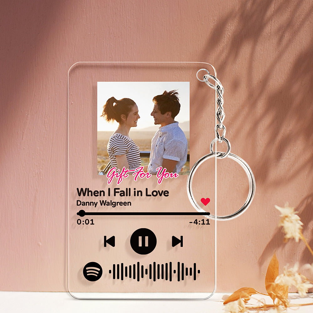 Custom Spotify Code Acrylic Keychain/Plaque/Night Light Engraved Gift For Lover