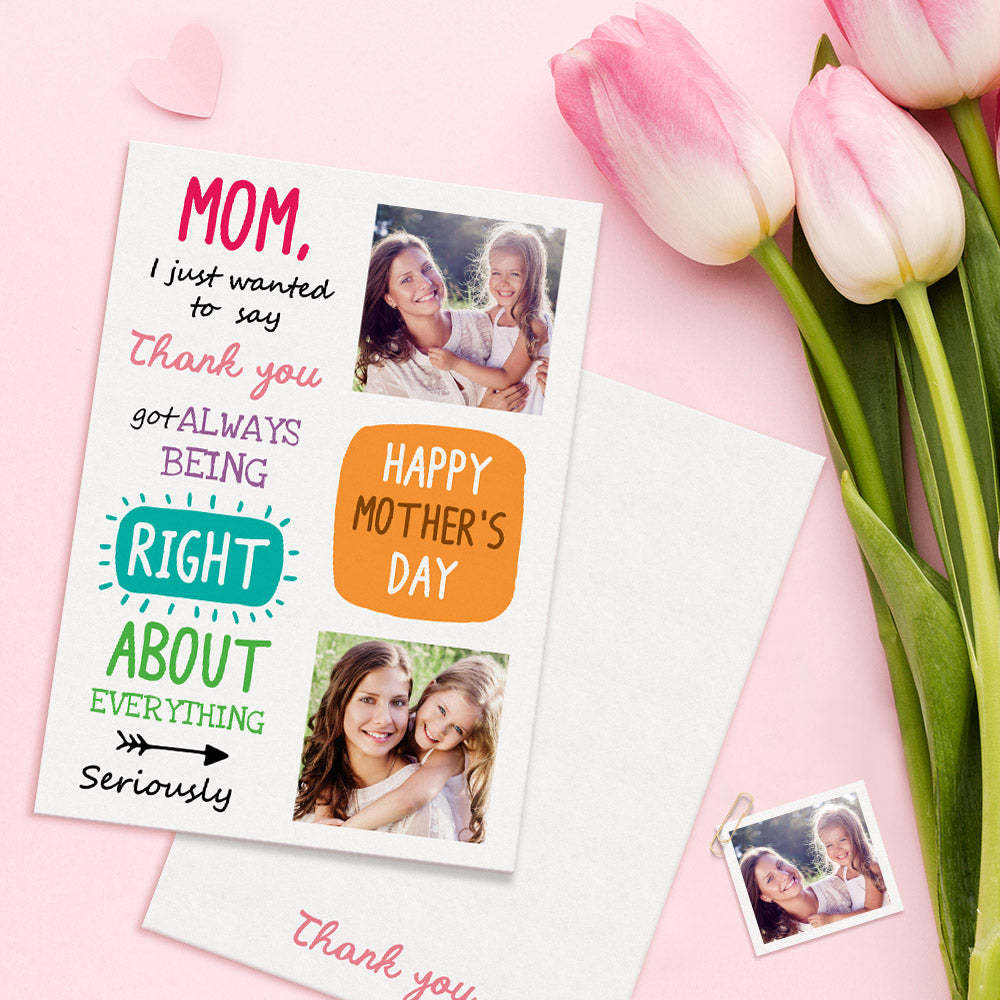 Custom Photo Mother's Day Cards Personalized Cards Gifts For Mom