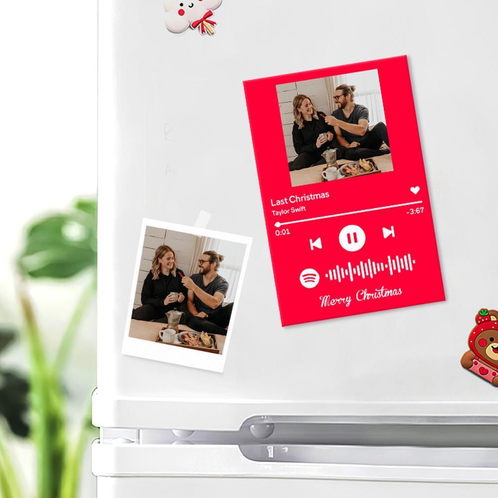 Custom Spotify Code Music Song Fridge Magnet With Text Yellow