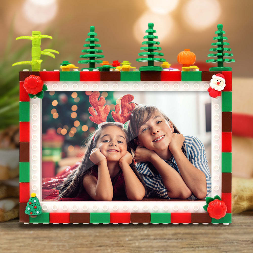 Christmas Building Blocks Picture Frame DIY Photo Frame Gift for Family