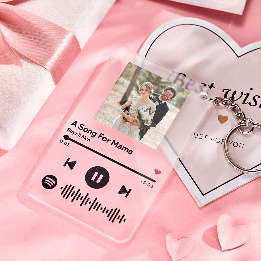 Wedding Gifts For Her Custom Spotify Code Music Acrylic Glass Keychain