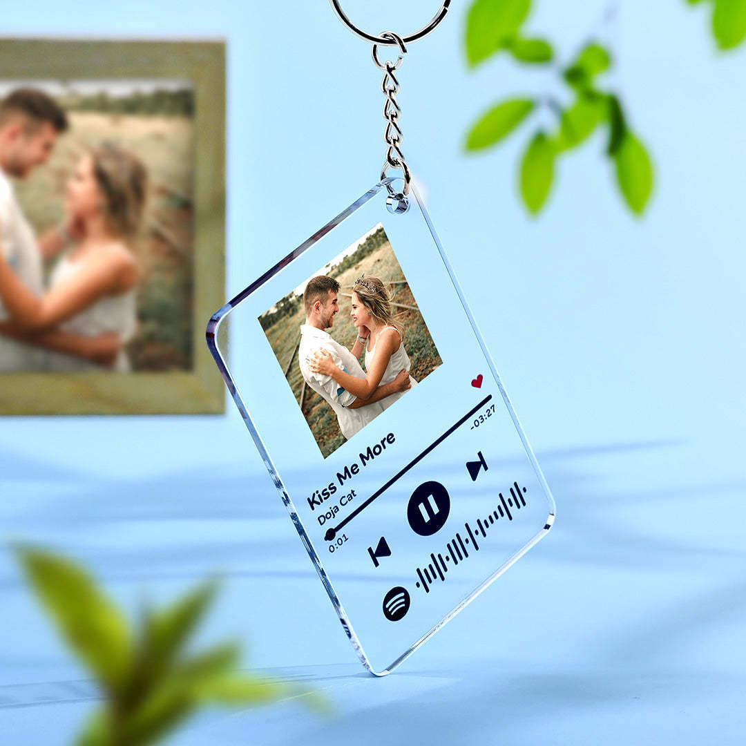 Custom Spotify Code Music Plaque Keychain Anniversary Gift