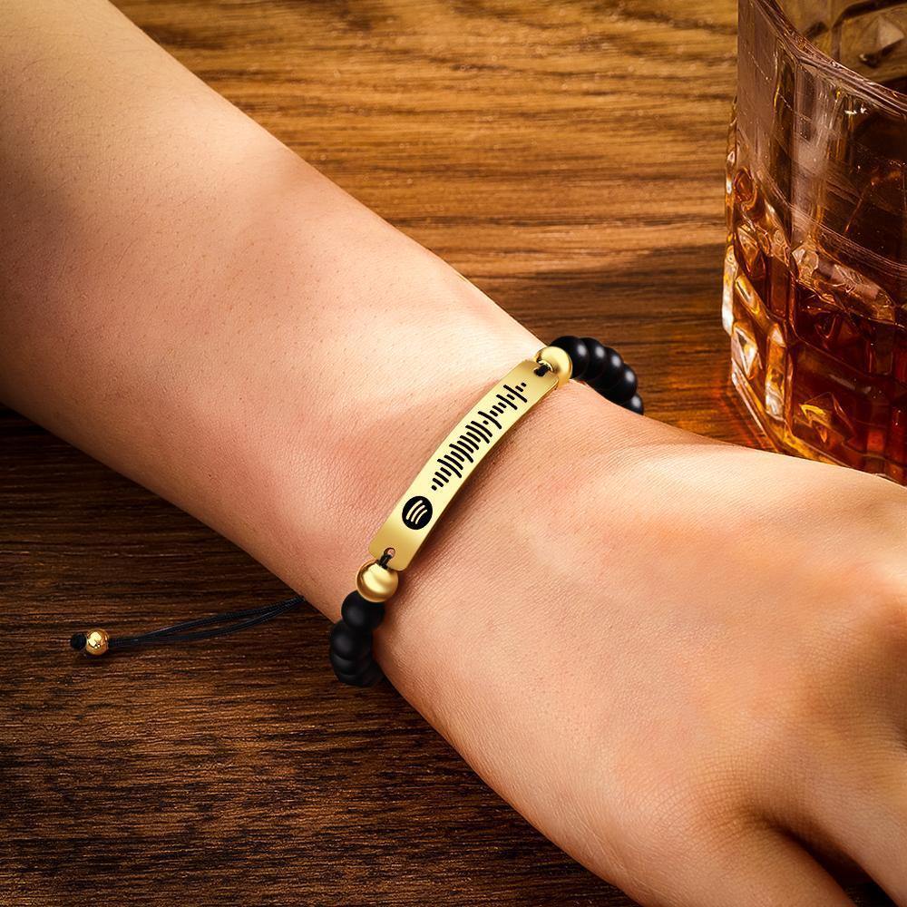 Custom Music Spotify Code Men HandMade Bracelet Personalized Song Code Jewelry