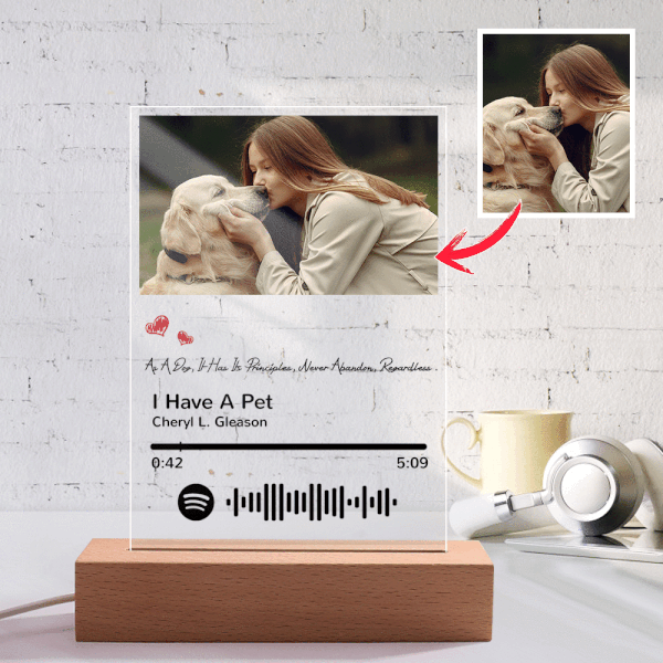 Custom Scannable Spotify Code Night Light Photo Engraved Acrylic Gifts