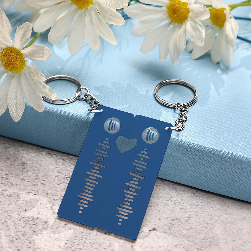 Custom Spotify Code Music Colorful Keychain - Blue