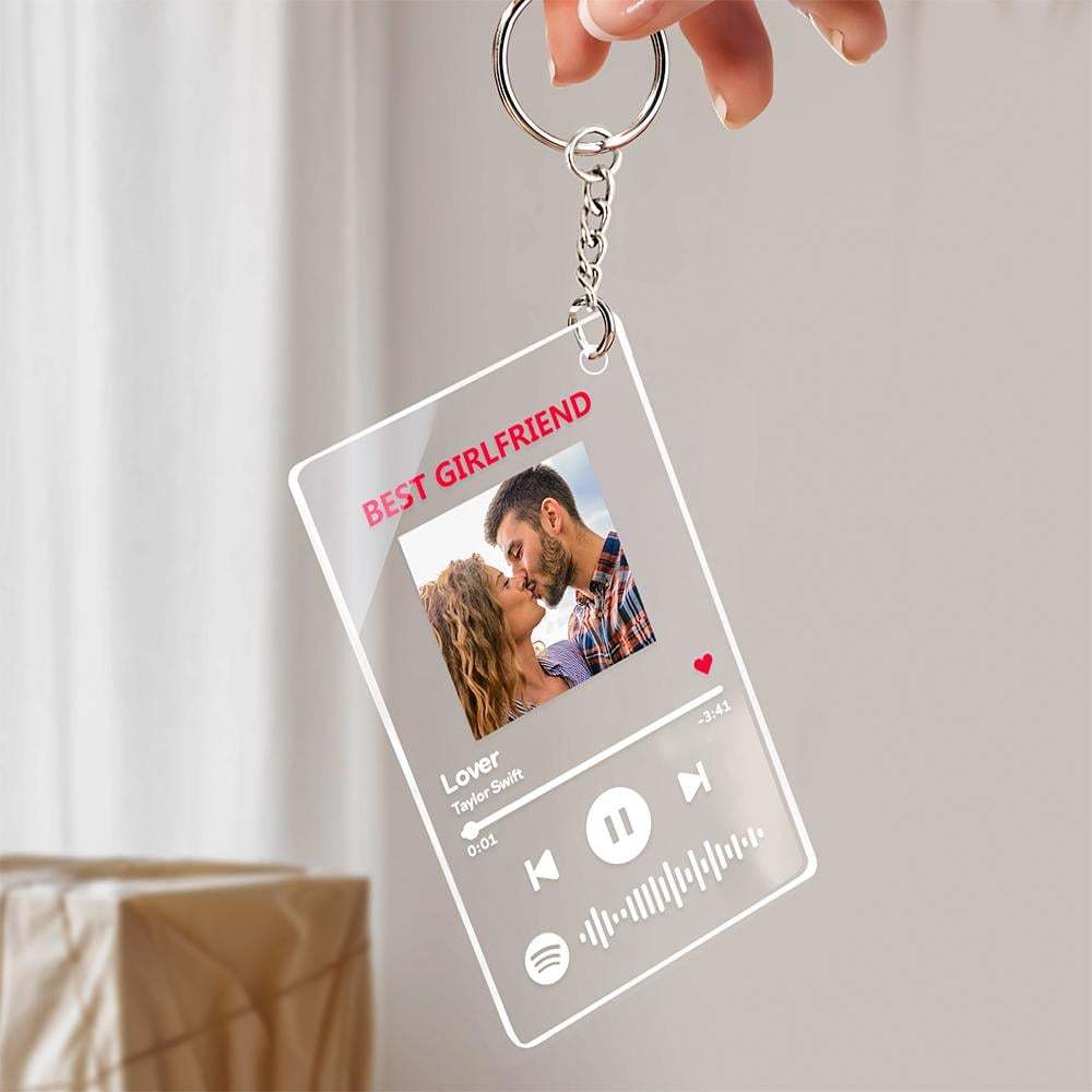 Custom Photo Keychain Spotify Code Plaque Scannable Music Personalized Acrylic NightLight BestGirfriend Gift
