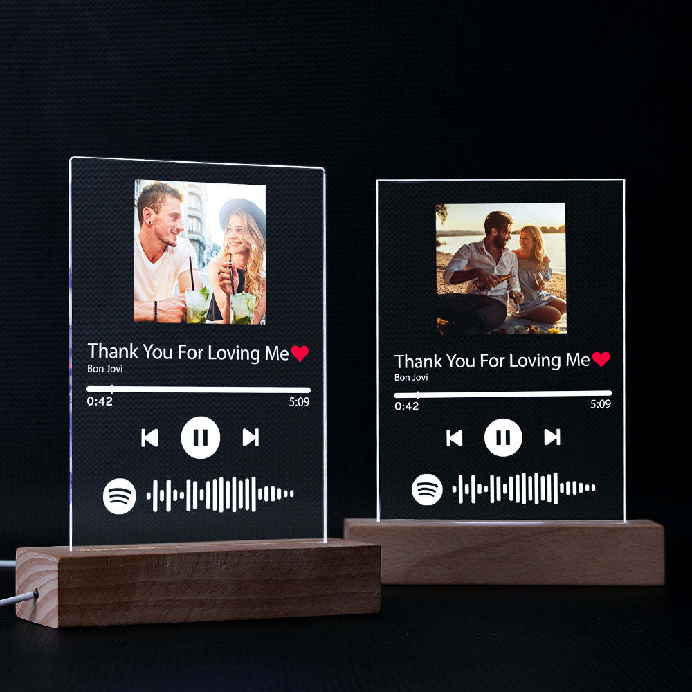 Custom Spotify Code Acrylic Nightlight/Keychain/Plaque Scannable Spotify Music Code