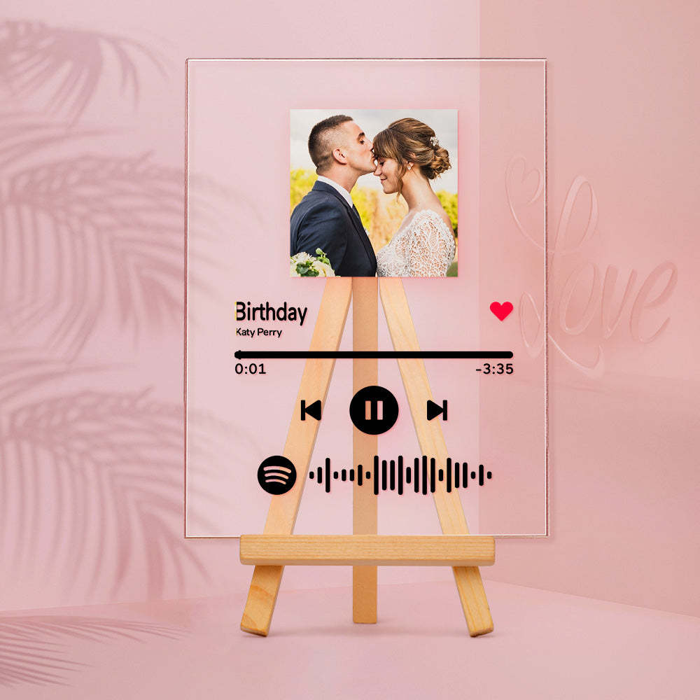 Custom Scannable Spotify Code Music Acrylic Glass Plaque The Best Wedding Gifts