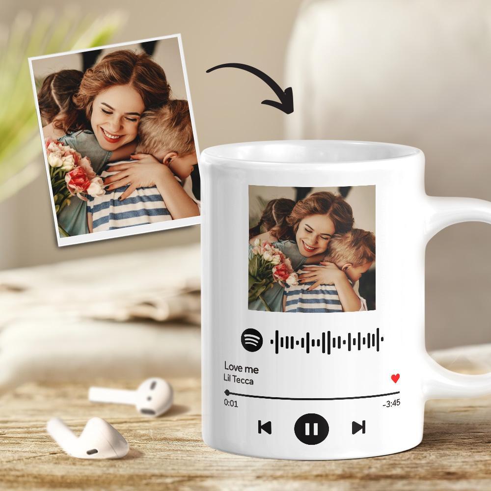 Custom Scannable Spotify Code Photo Mug For Mom