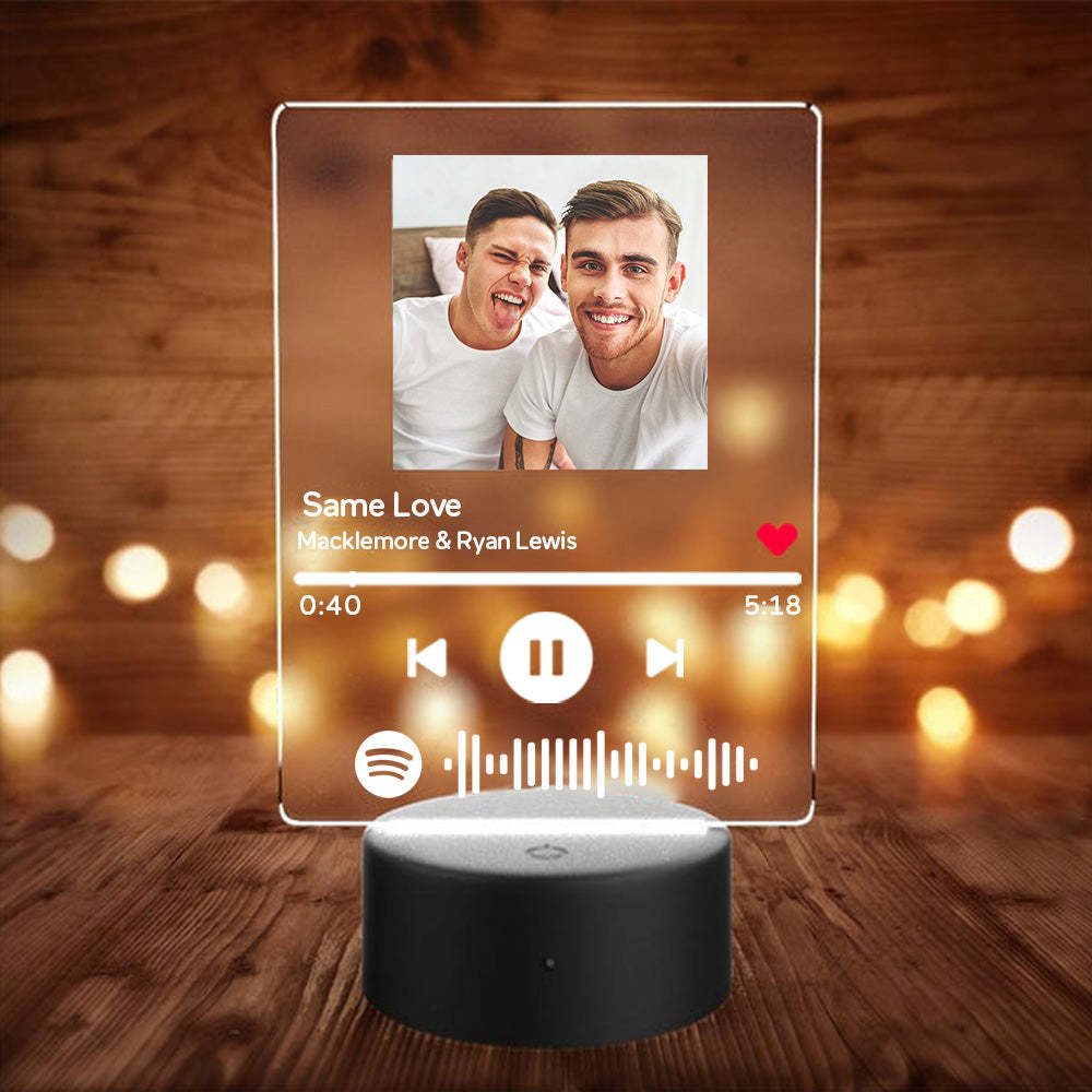Custom Spotify Code Music Night Light with 7 Colors For LGBT	 Custom Rainbow Gifts