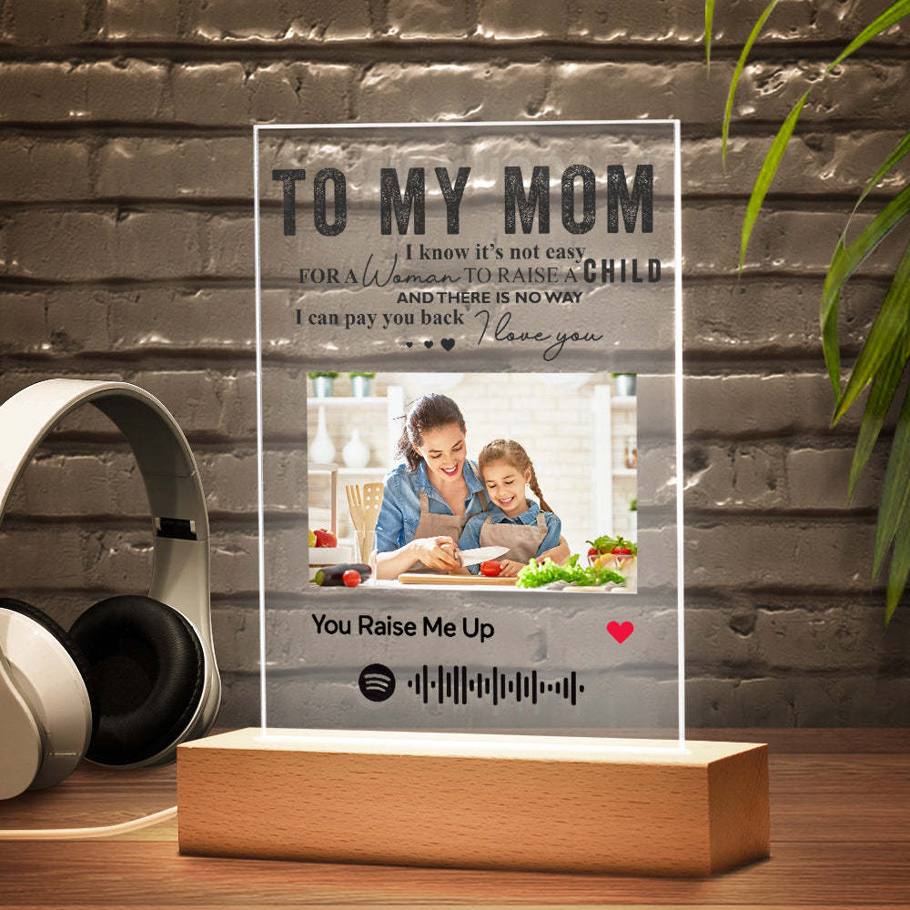 TO MY MOM - Custom Spotify Glass Plaque/Keychain/Night Light Gifts For Mother