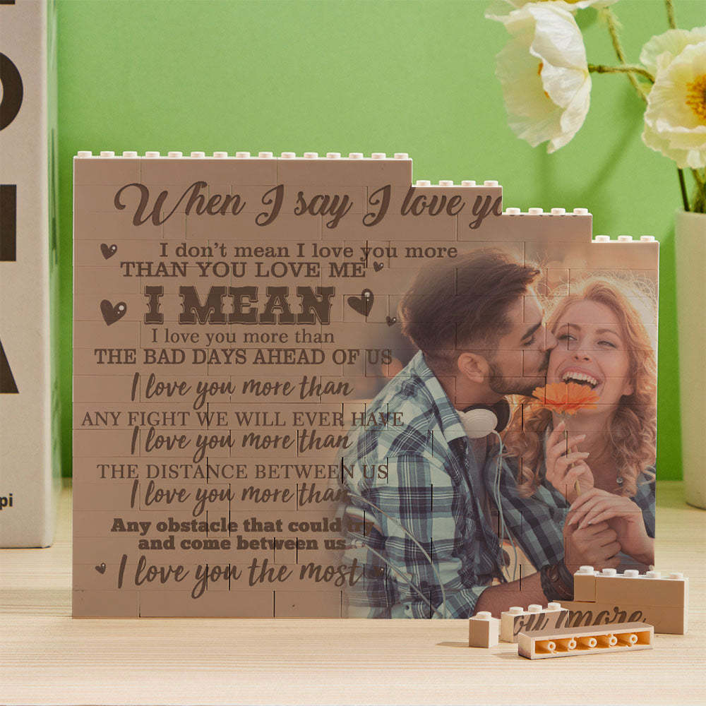 I Love You Personalised Photo Building Block Brick Frame