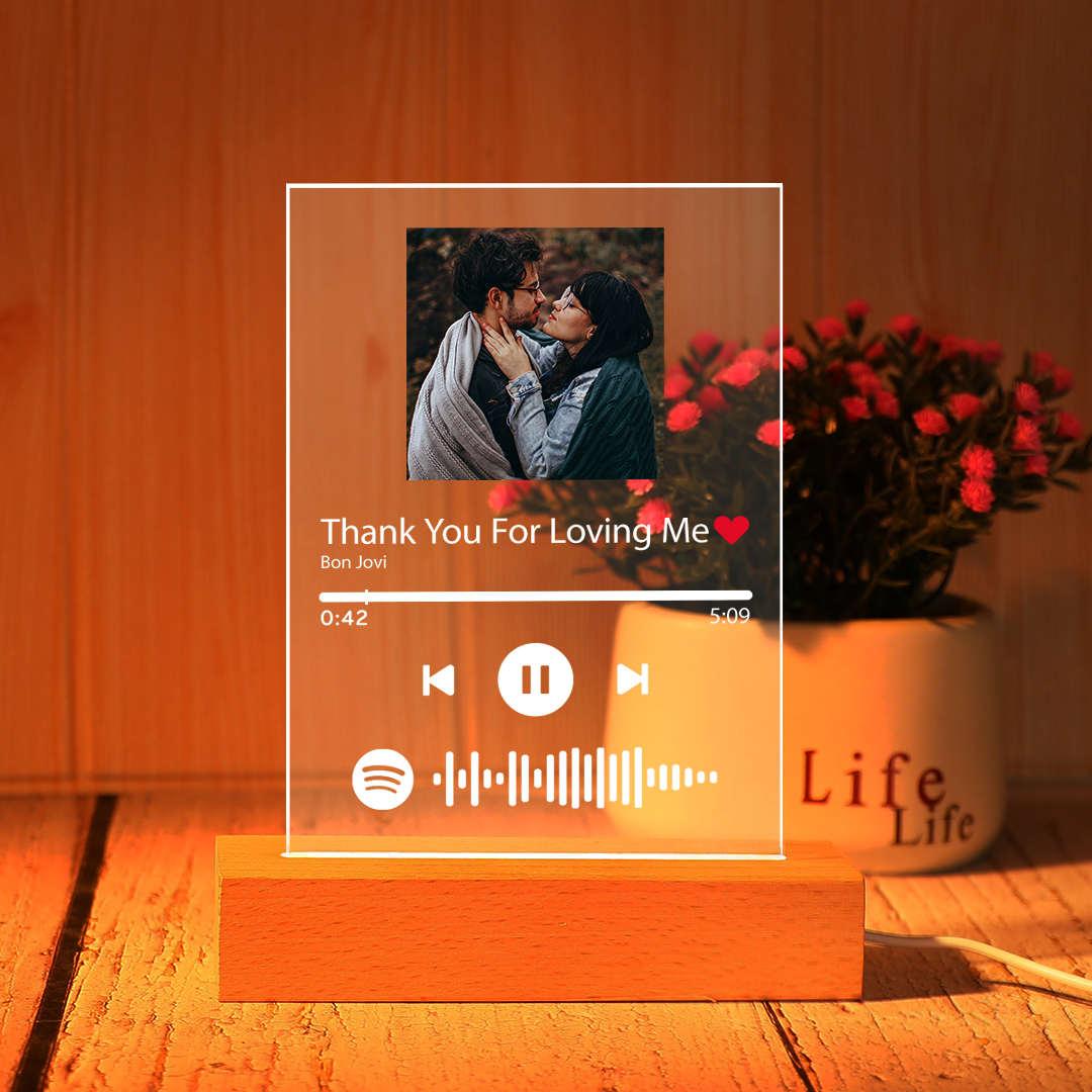 Custom Spotify Code Acrylic Nightlight/Plaque/Keychain Personlized Gift For Friend