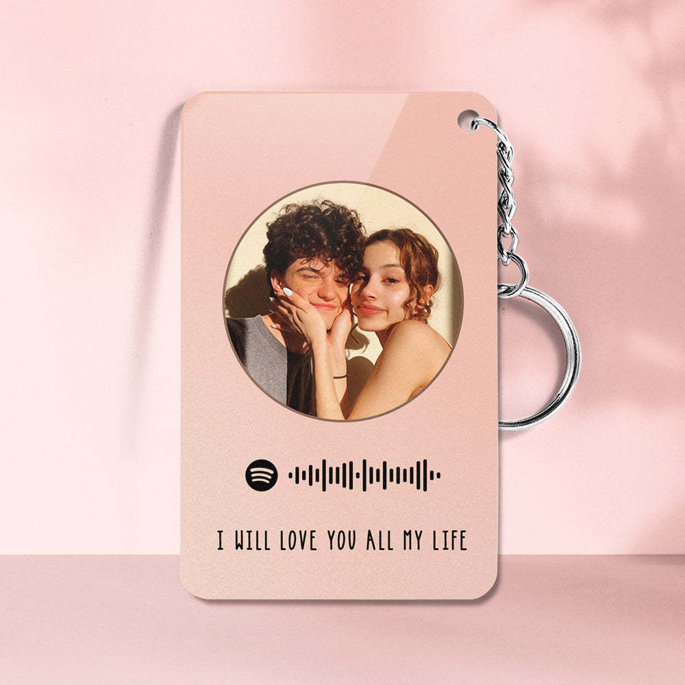 Custom Spotify Scan Code Keychain Plaque Five Colors For Custom Photo Avatar Keychain