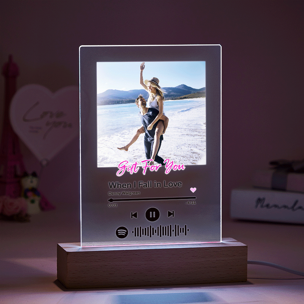 Custom Spotify Code Acrylic Night Light Engraved Gift