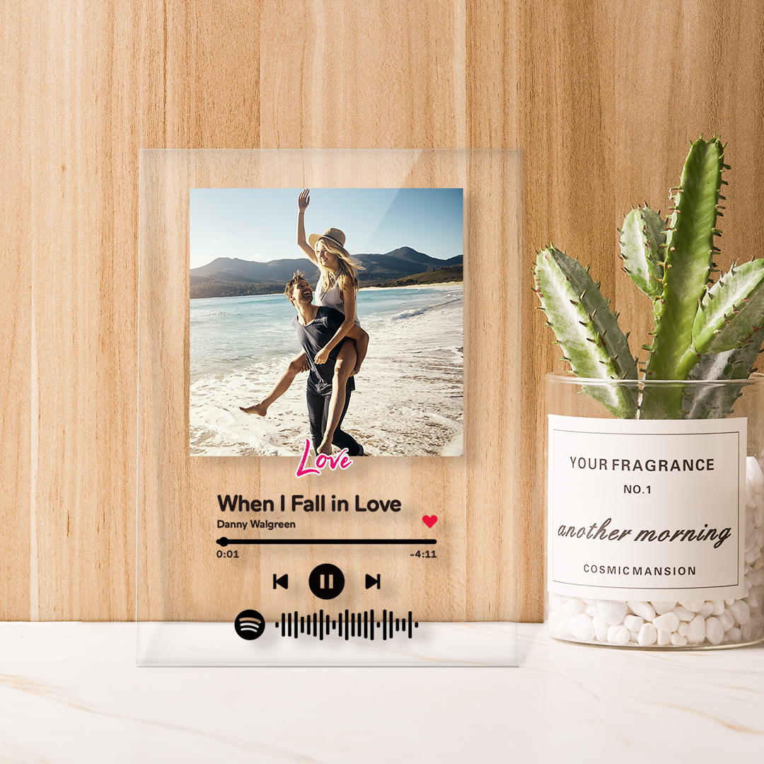 Gift For Her Custom Spotify Code Acrylic Plaque/Night Light/Keychain