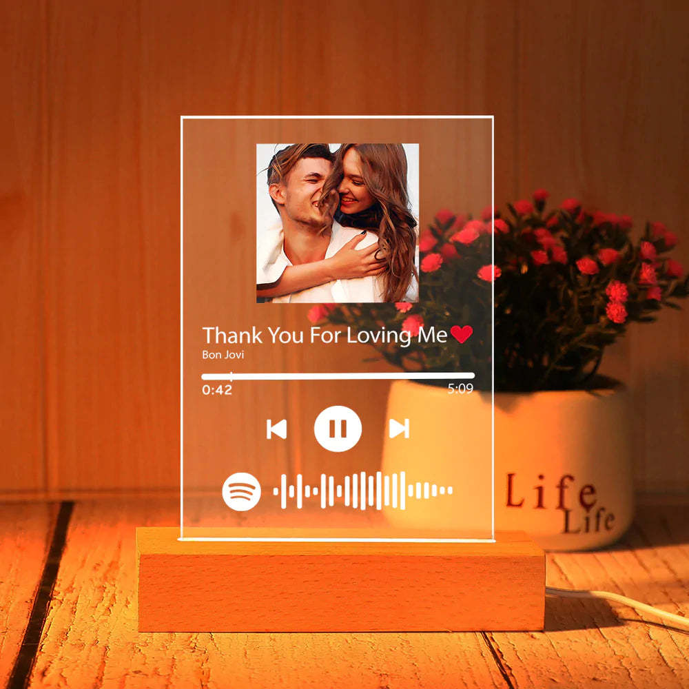 Custom Spotify Glass -  Scannable Spotify Music Code Keychain/Plaque/Night Light