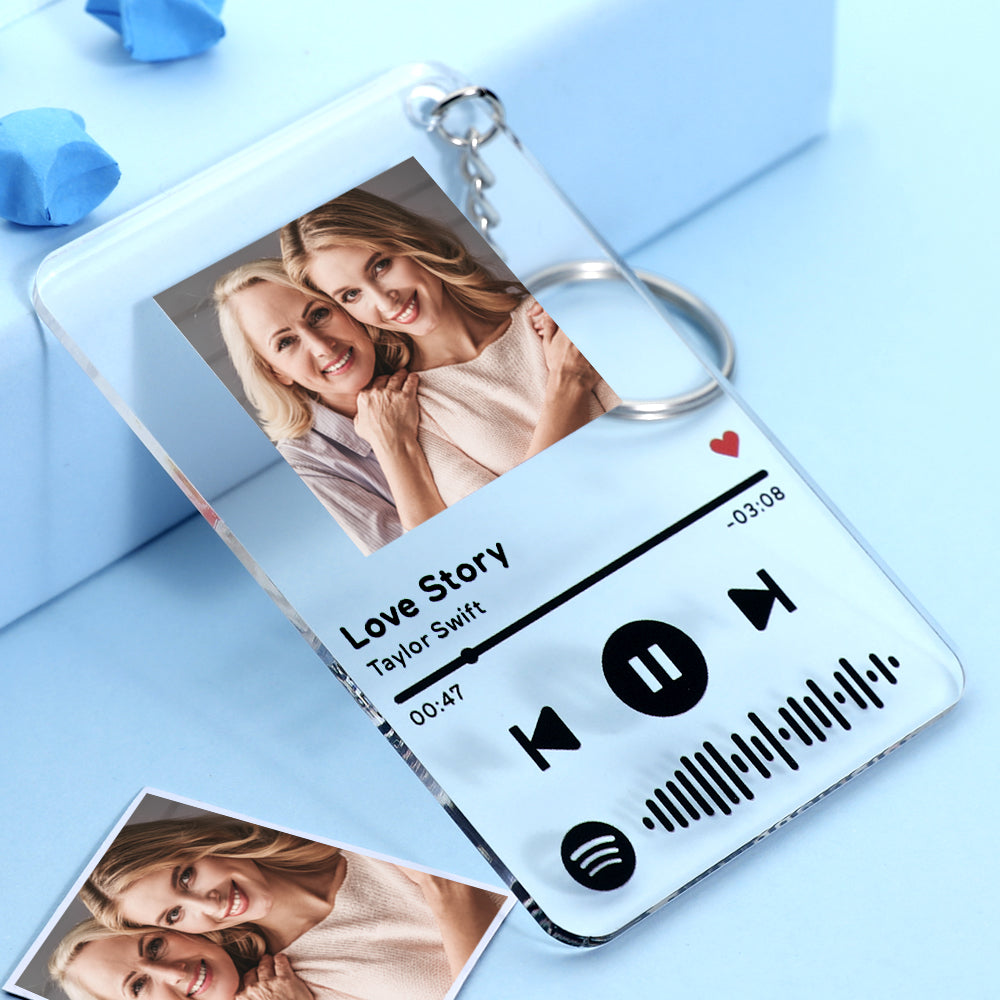 Custom Spotify Code Music Keychain Mother's Day Gift for Mum