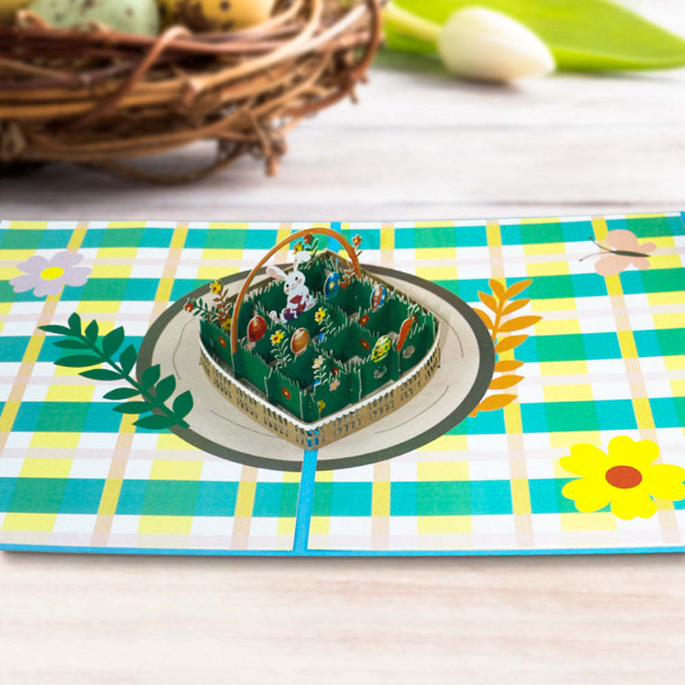 Easter Card Flower Bunny Egg 3D Pop Up Greeting Card