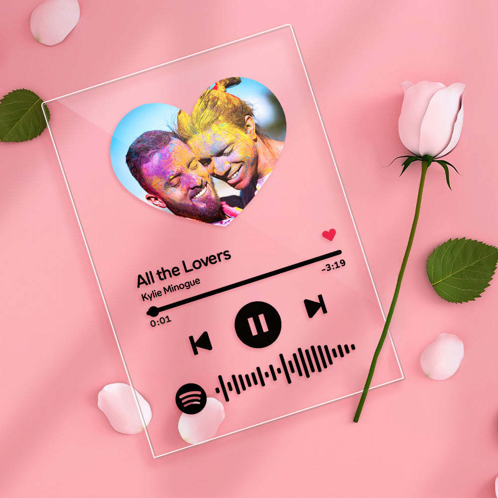 Gifts For LGBT - Custom Spotify Heart-Shaped Night Light/Plaque/keychain	 Custom Rainbow Gifts