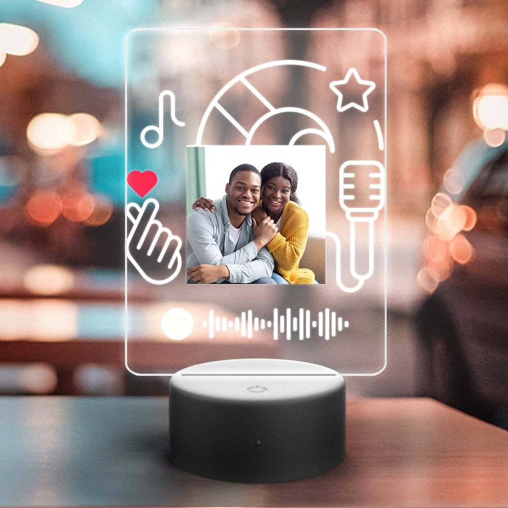 Custom Spotify Night Light with 7 Colors Personalized Night Light Finger Heart--Gift For Her