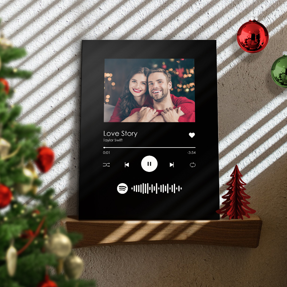 Christmas Gifts Custom Music Plaque Scannable Code Plaque - Black