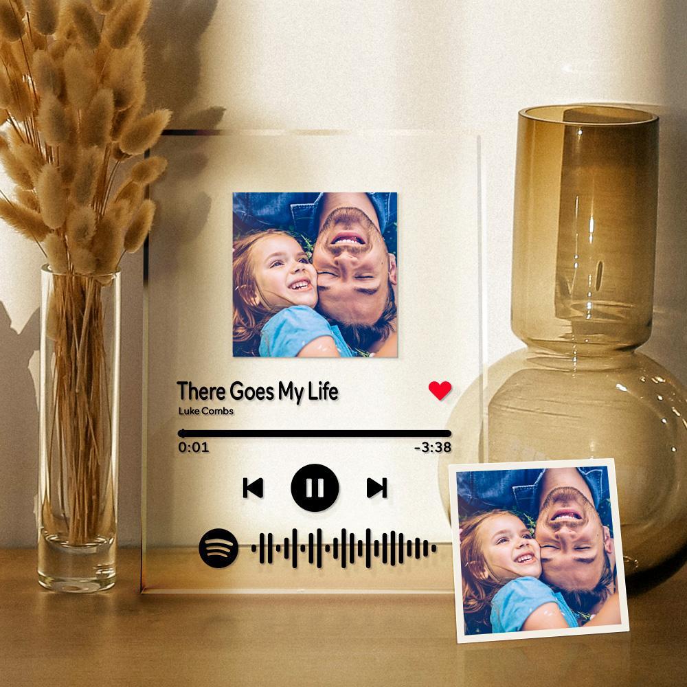 Custom Spotify Code Music Acrylic Glass Plaque/Night Light/Keychain - Custom Best Gift For Dad