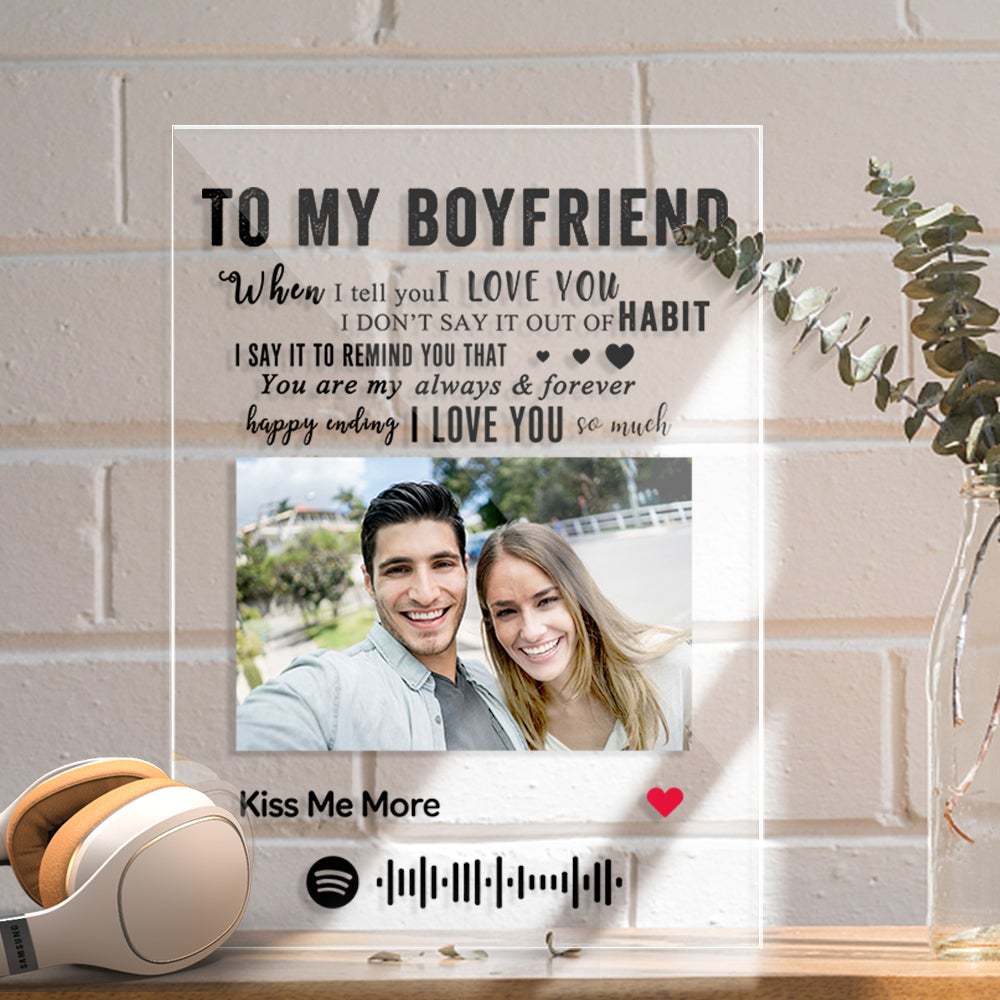 TO MY BOYFRIEND - Personalized Spotify Code Music Plaque(4.7in x 6.3in)Valentine's Day Gifts