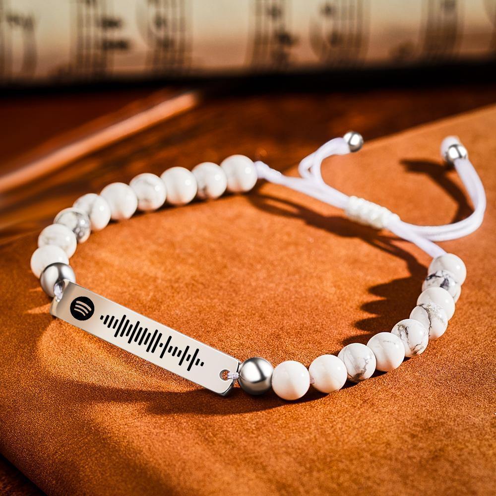 Custom Music Spotify Code Men HandMade Bracelet Personalized Song Code Jewelry