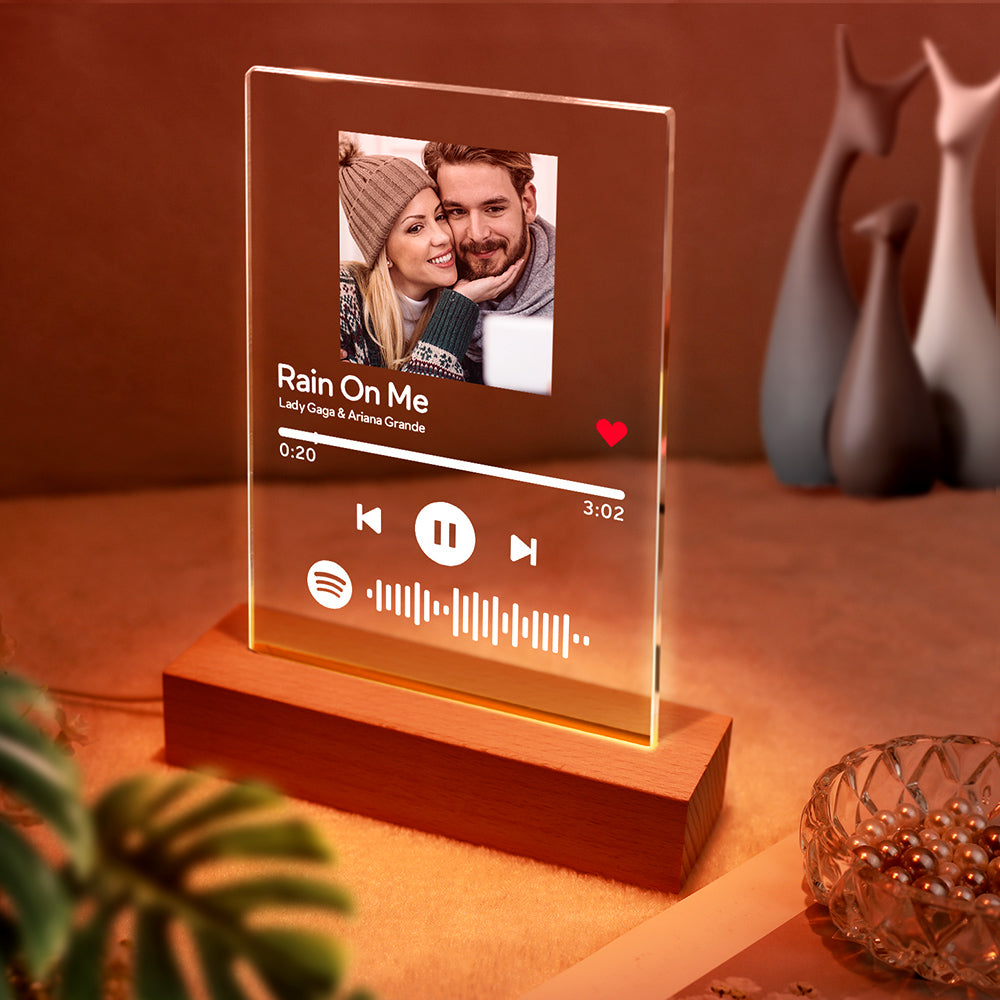 Spotify Glass - Benutzerdefiniertes Spotify Code Music Plaque Nachtlicht (15cm x 19.5cm)