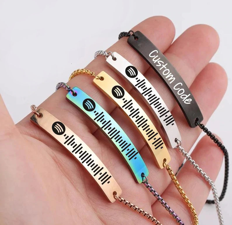 Bracciale personalizzato Spotify Code Music Bracciale in acciaio inossidabile
